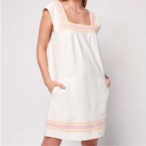 FAHERTY hailee organic cotton sundress apres soleil stripe beach coastal size M
